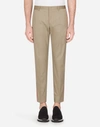 DOLCE & GABBANA TROUSERS IN STRETCH COTTON WITH SIDE STRIPES