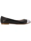 ANNA BAIGUERA ANNA BAIGUERA METALLIC TIP BALLERINAS - 黑色