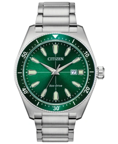 Citizen Eco-drive Men's Brycen Stainless Steel Bracelet Watch 43mm In Green