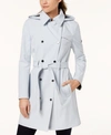 CALVIN KLEIN PETITE DOUBLE BREASTED BELTED TRENCH COAT, CREATED FOR MACY'S