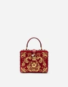 DOLCE & GABBANA VELVET DOLCE BOX BAG WITH EMBROIDERY AND APPLIQUÉS