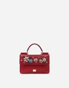 DOLCE & GABBANA SICILY MINI BAG IN DAUPHINE CALFSKIN WITH EMBROIDERY