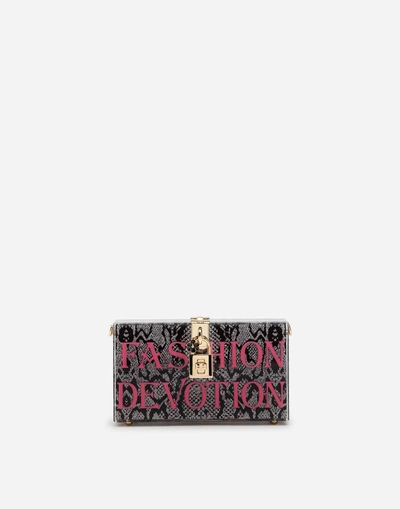 Dolce & Gabbana Dolce Box Clutch In Plexi With Chain In Multi-colored