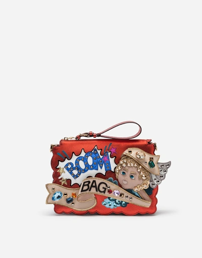 Dolce & Gabbana Book Bag With Patch And Embroideries In Multi-colored