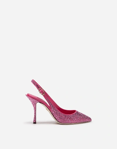 Dolce & Gabbana Crystal-embellished Slingback Pumps In Pink