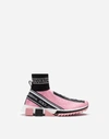 Dolce & Gabbana Sorrento Pink Stretch Jersey Hi- Top Slip-ons In Pink