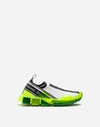 Dolce & Gabbana Logo-print Stretch-knit Slip-on Sneakers In White/yellow