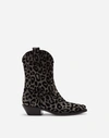 DOLCE & GABBANA GAUCHO BOOTS IN COLOR-CHANGING LEOPARD FABRIC