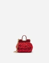 DOLCE & GABBANA MICRO SICILY BAG IN SATIN WITH EMBROIDERIES
