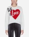 Dolce & Gabbana Love Embroidered Sweater In Cream
