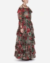 DOLCE & GABBANA LONG DRESS IN SILK ORGANZA