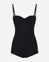 Dolce & Gabbana Lycra One Piece Bathing Suit In Black