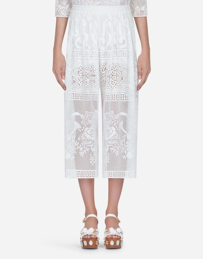 Dolce & Gabbana Lace Trousers In White