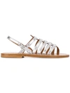 Kjacques Silver-colored Slave Sandals In Lame Argent