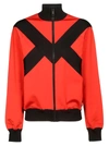 Givenchy Contrast Panel Zipped Jacket In Red/black