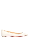 Christian Louboutin Anjalina Studded Leather Point-toe Flats In White