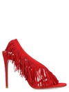 Aquazzura 105mm Wild Fringed Suede Sandals In Red