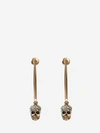 ALEXANDER MCQUEEN STICK SKULL EARRINGS