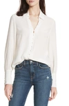L'agence Naomi Silk Balloon-sleeve Blouse In Ivory