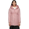 Moncler Barbel Tie Waist Hooded Lightweight Down Coat In 500 Pink
