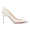 CHRISTIAN LOUBOUTIN CHRISTIAN LOUBOUTIN WHITE PATENT KATE HEELS