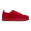 CHRISTIAN LOUBOUTIN RED SUEDE LOUIS JUNIOR SPIKES trainers