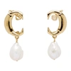 CHLOÉ Gold 'C' Pearl Earrings