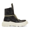 RICK OWENS RICK OWENS BLACK AND OFF-WHITE HIKING SNEAKER BOOTS