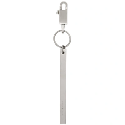 Rick Owens Babel Large Barrette Keychain In Silver