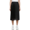 MONCLER BLACK PLEATED MESH SKIRT