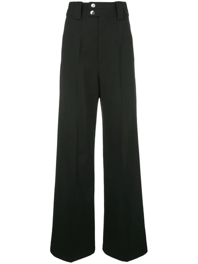 Proenza Schouler High-waist Wide-leg Stretch-wool Trousers In Black