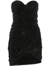 Alexandre Vauthier Crystal Embellished Ruched Bustier Mini Dress In 0029b Black