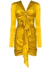 ALEXANDRE VAUTHIER ALEXANDRE VAUTHIER RUFFLED FRONT MINI-DRESS - 金色