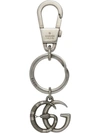 GUCCI SILVER DOUBLE G SNAKE KEYRING