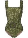 ADRIANA DEGREAS ADRIANA DEGREAS MILLE PUNTI POLKA DOT SWIMSUIT - 绿色