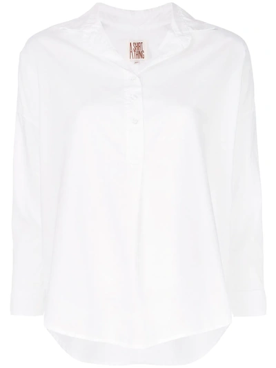 A Shirt Thing Henley Plain Shirt In White