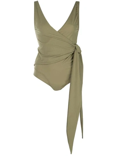 Lisa Marie Fernandez Dree Louise Crepe One-piece Swimsuit In Neutrals