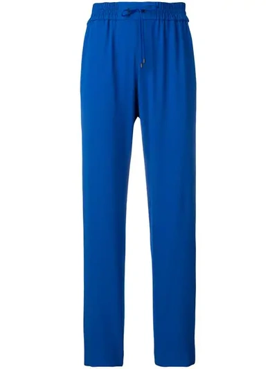 Kenzo High Rise Tapered Trousers In Blue