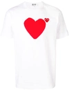 Comme Des Garçons Play White Double Hearts At Back T-shirt In White