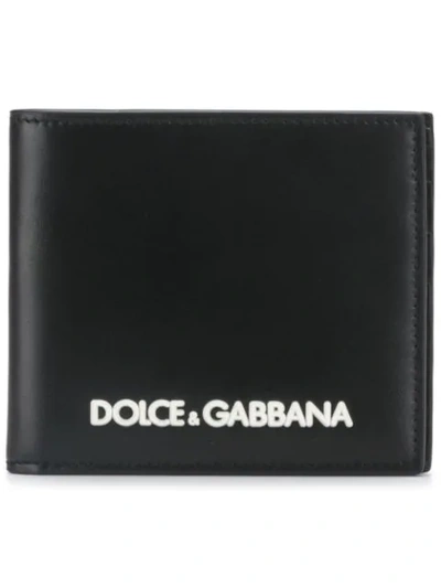 Dolce & Gabbana Logo Bi-fold Wallet In Black