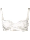 Dolce & Gabbana Stretch-silk Balconette Bra In Bianco Naturale