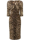 DOLCE & GABBANA DOLCE & GABBANA LEOPARD PRINT DRESS - BROWN