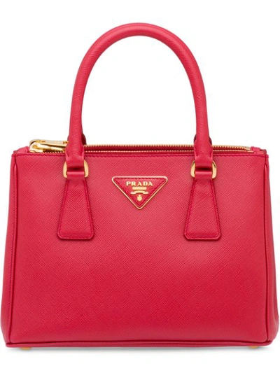 Prada Mini Galleria Tote Bag In Red