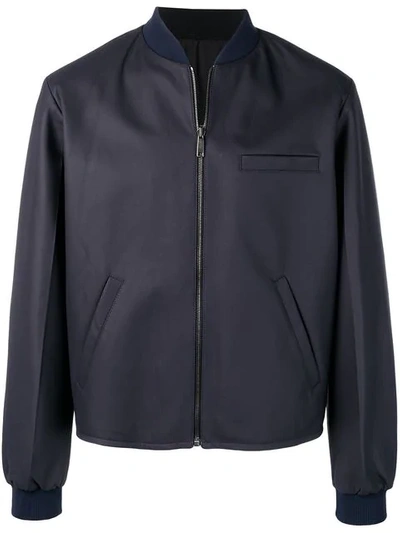 Prada Reversible Zipped Jacket In Blue