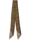 SAINT LAURENT SAINT LAURENT 豹纹围巾 - 棕色