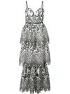 MARCHESA NOTTE LACE EVENING DRESS