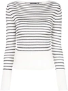 THEORY THEORY STRIPED KNITTED TOP - 白色