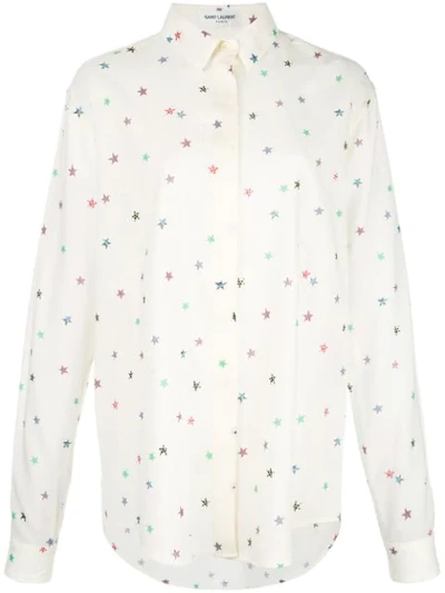 Saint Laurent Printed Button Down Shirt - 白色 In White