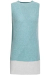 DUFFY DUFFY WOMAN RIBBED CASHMERE VEST TURQUOISE,3074457345619963844