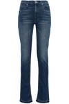 MOTHER WOMAN FADED MID-RISE STRAIGHT-LEG JEANS DARK DENIM,AU 2507222119705681